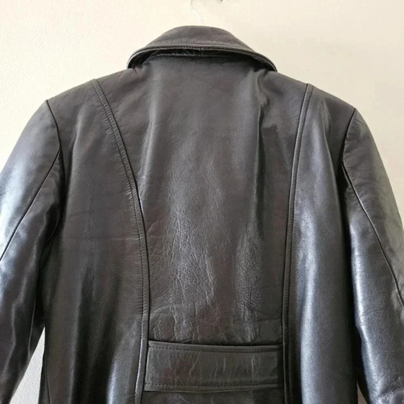 Rudsak Vintage Women's Double Breasted Moto Leather Biker Jacket Black Small. - Picture 11 of 16